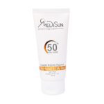 کرم ضد آفتاب بی رنگ spf۵۰ پوست معمولی و چرب مدیسان ۵۰ میلی لیتر
