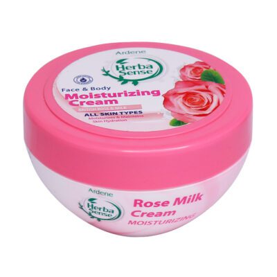 مرطوب کننده و آبرسان - Herbasense Moisturizing Cream With Rose And Milk 150 g