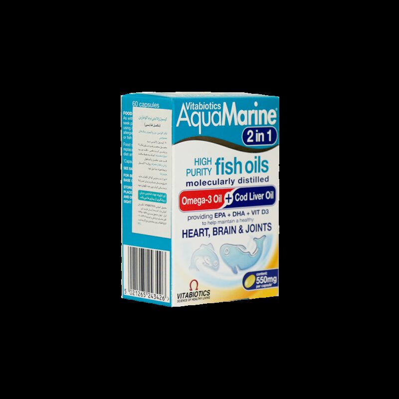 امگا ٣ و روغن ماهی - Vitabiotics AquaMarine 2 in 1 60 Caps