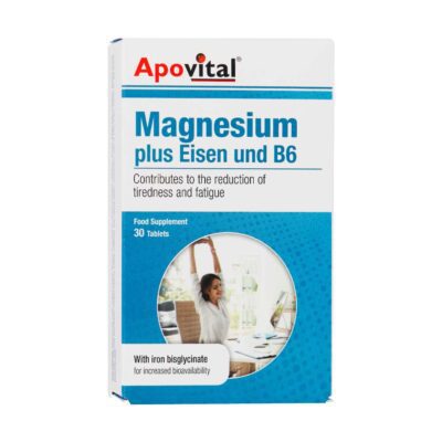 منیزیم - Apovital Magnesium Plus Eisen and B6 30 Tablets