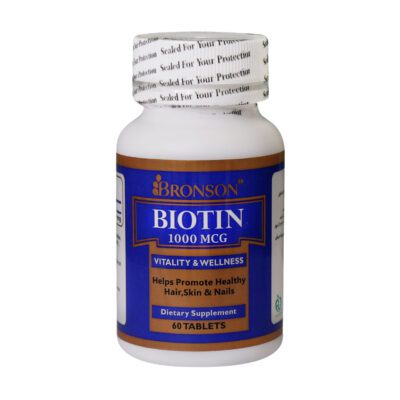 مکمل پوست مو و ناخن - Bronson Biotin 1000 Mcg 60 Tabs