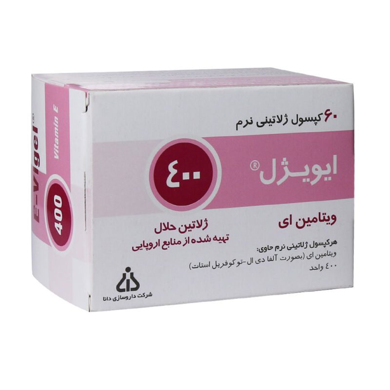 ویتامین E - Dana Pharma Vitamin E 400 E-vigel 60 Soft Gelatin Capsules