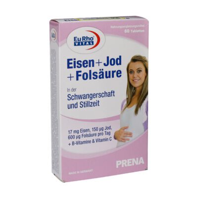 بارداری و شیردهی - EuRho Vital Iron + Iodine + Folic Acid 60 Tabs