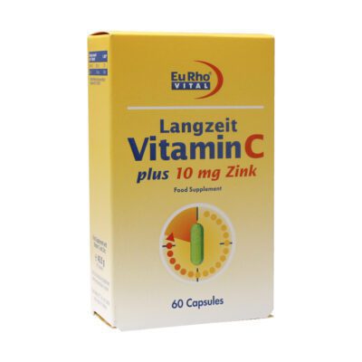 زینک - EuRho Vital Langzeit Vitamin C plus Zink 10mg 60 Caps