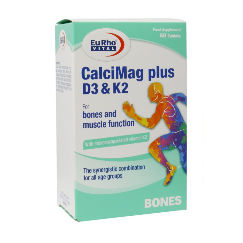 کلسیم - Eurhovital Calcimag Plus D3 And K2 60 Tablets