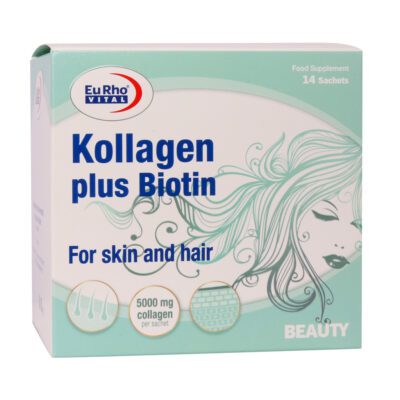 کلاژن - Eurhovital Kollagen Plus Biotin 14 Sachets