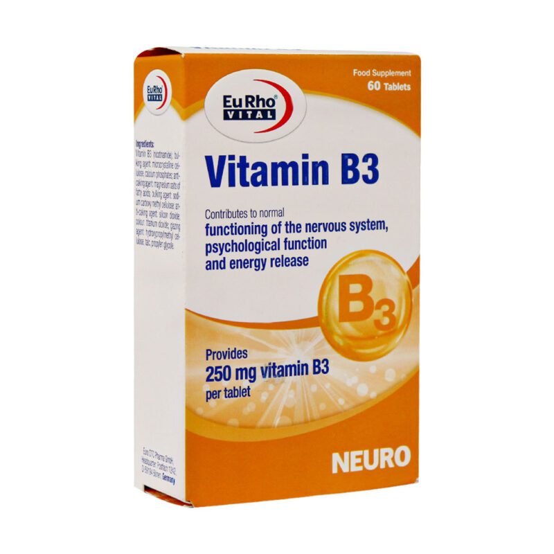 ویتامین ب کمپلکس - Eurhovital Vitamin B3 250 mg 60 Tablets